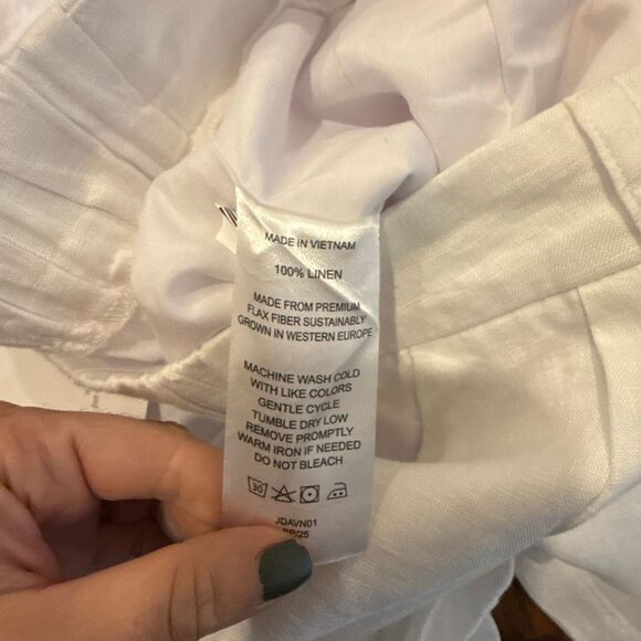 Quince NWT white 100% linen trouser pleat pant lined 6 - Picture 11 of 16